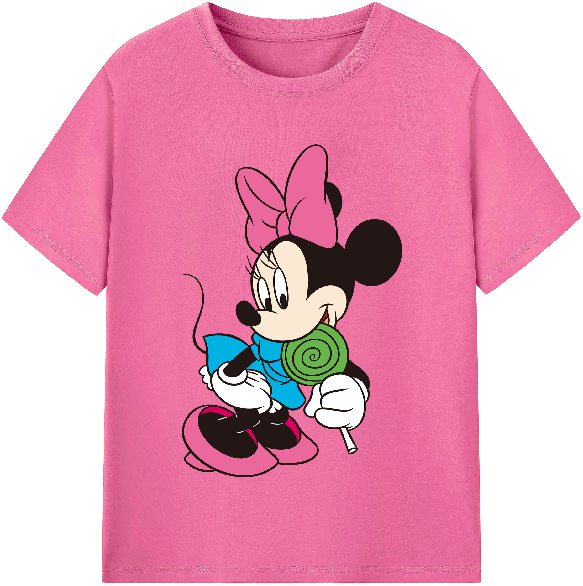 （画像用） ミッキーマウス Mickey Mouse レディースカジュアルプリントTシャツ（綿100％）